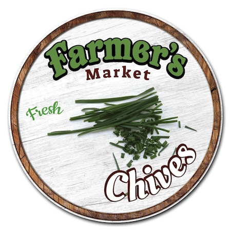 Signmission Farmers Market Chives Circle Corrugated Plastic Sign, C-24-CIR-Chives C-24-CIR-Chives